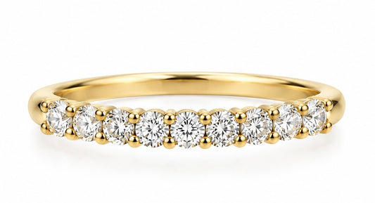 14K Yellow Gold Nine-Stone 3 mm Lab-Grown Diamond Ring