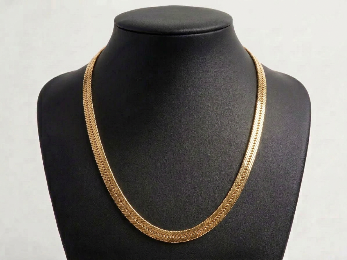 Solid 18K Yellow Gold Snake Chain Necklace