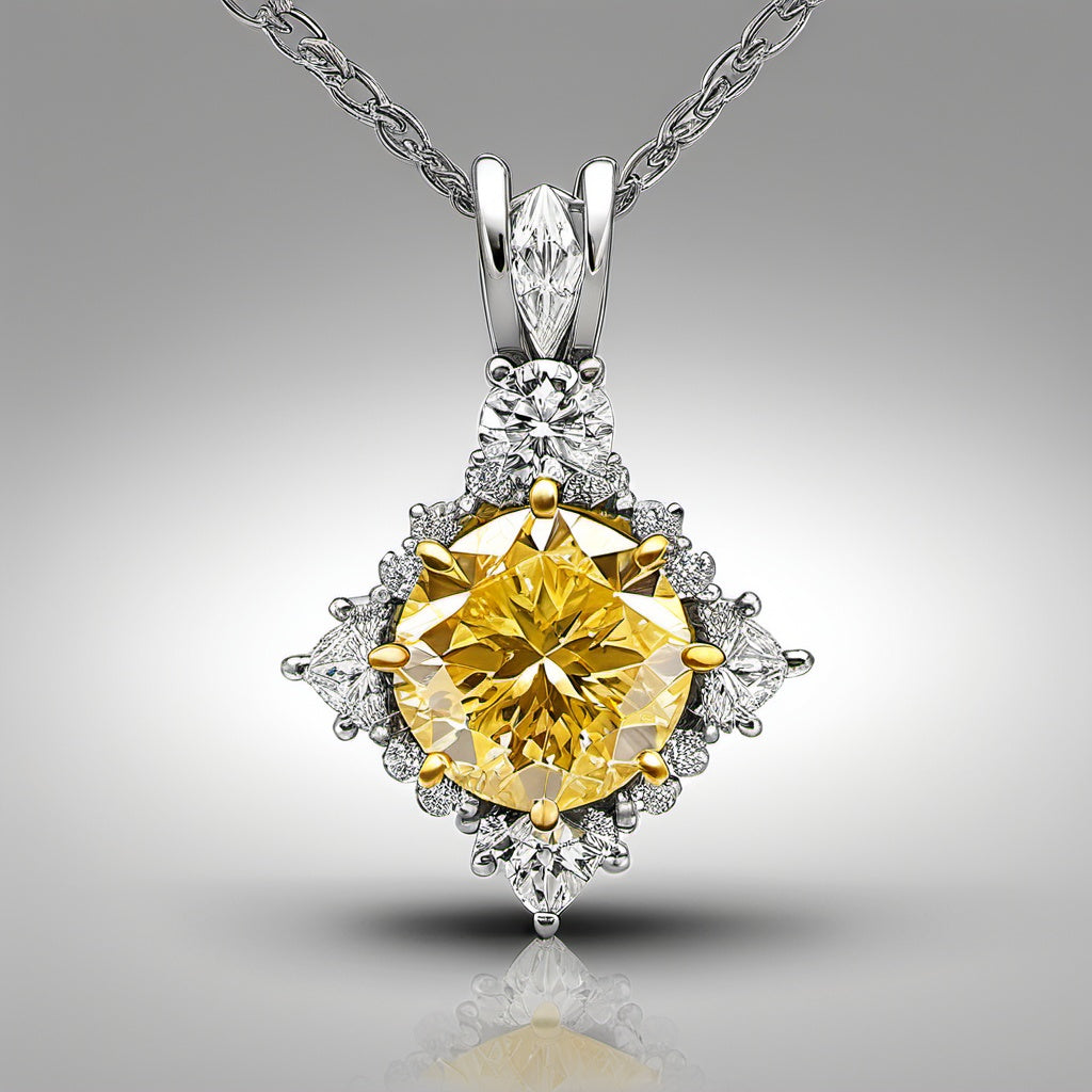 Special KVJ Design Gold Diamond Necklace
