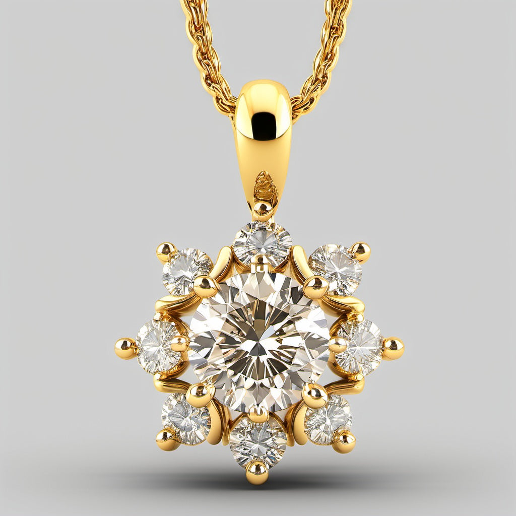 Special KVJ Design Gold Diamond Necklace