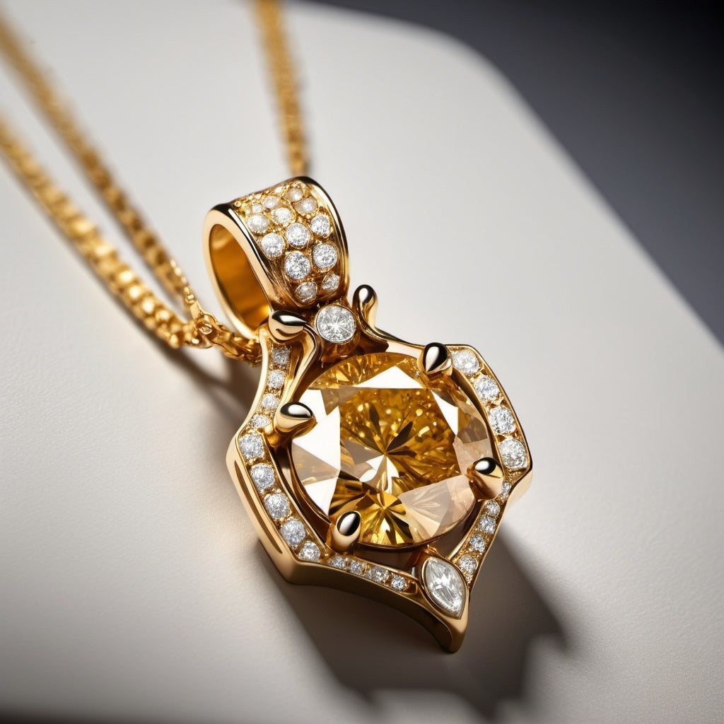 Special KVJ Design Gold Diamond Necklace