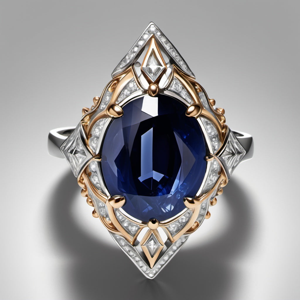 Special KVJ Design Sapphire Diamond Ring