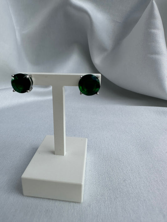 Silver Green Studs