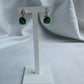 Silver Green Earrings