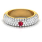 Ruby & Diamond Golden Ring Band