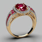 Special KVJ Design Ruby Diamond Ring