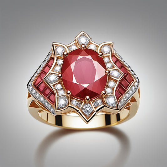 Special KVJ Design Ruby Diamond Ring