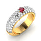 Ruby & Diamond Golden Ring Band