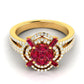 Golden Ruby ring with Diamonds