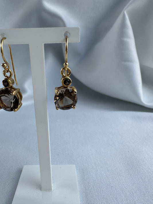 Natural Smokey Quartz Earrings