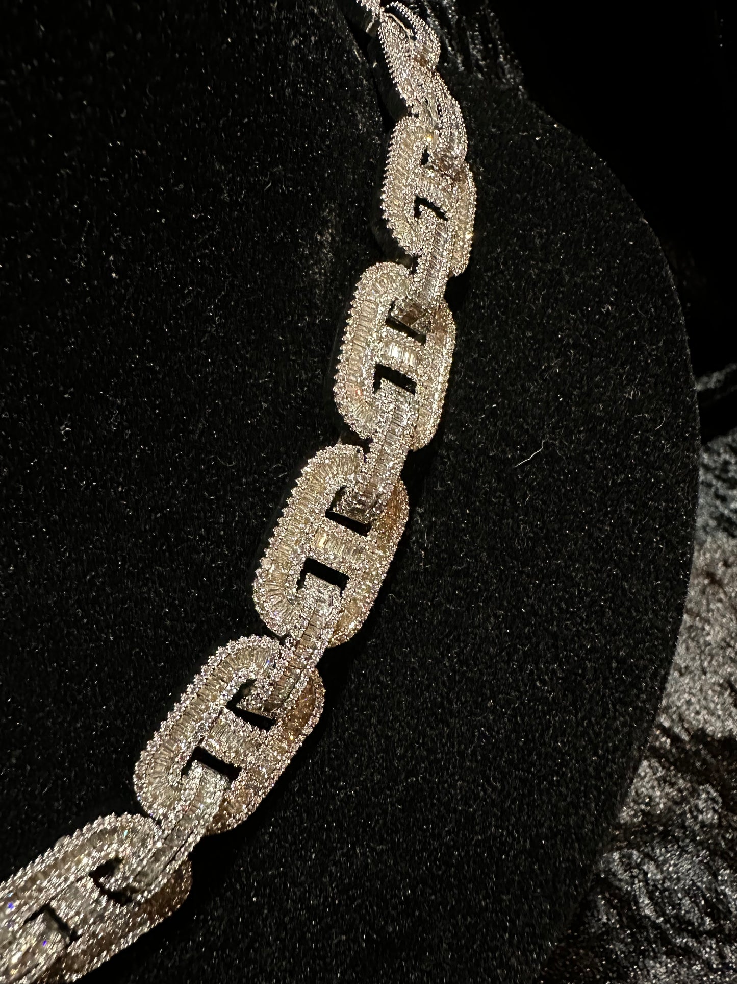 Silver Moissanites Chain 45cm 20mm