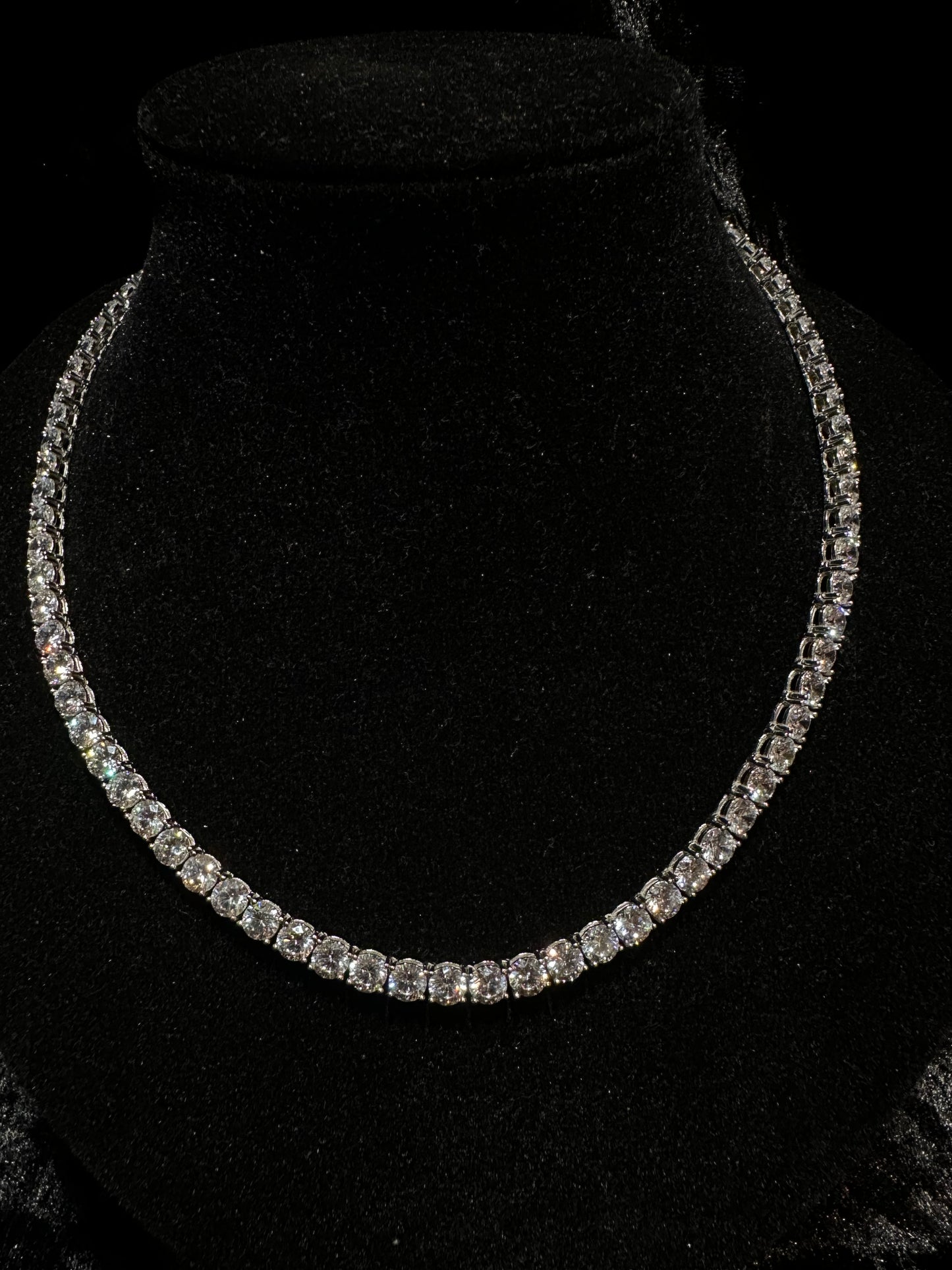 Silver Tennis Chain (Moissanites 5mm) 45cm