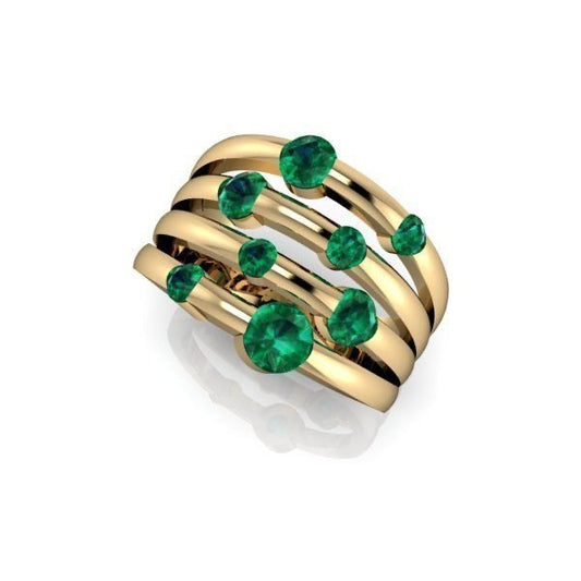 Golden Emerald Ring