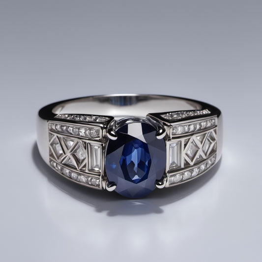 Special KVJ Design Sapphire Diamond Ring