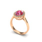 Golden Natural Ruby Halo Setting Ring