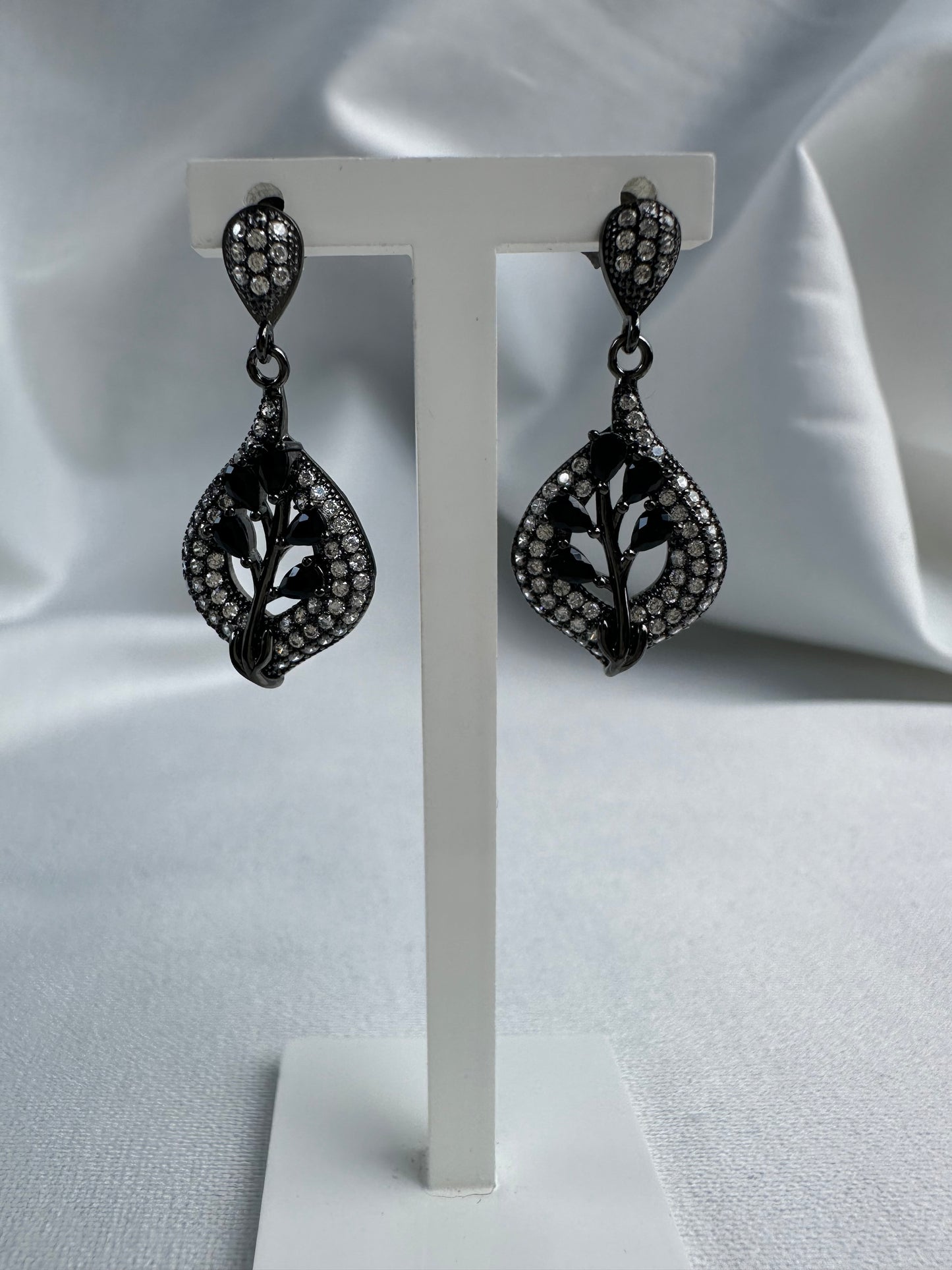 Silver Black Earrings