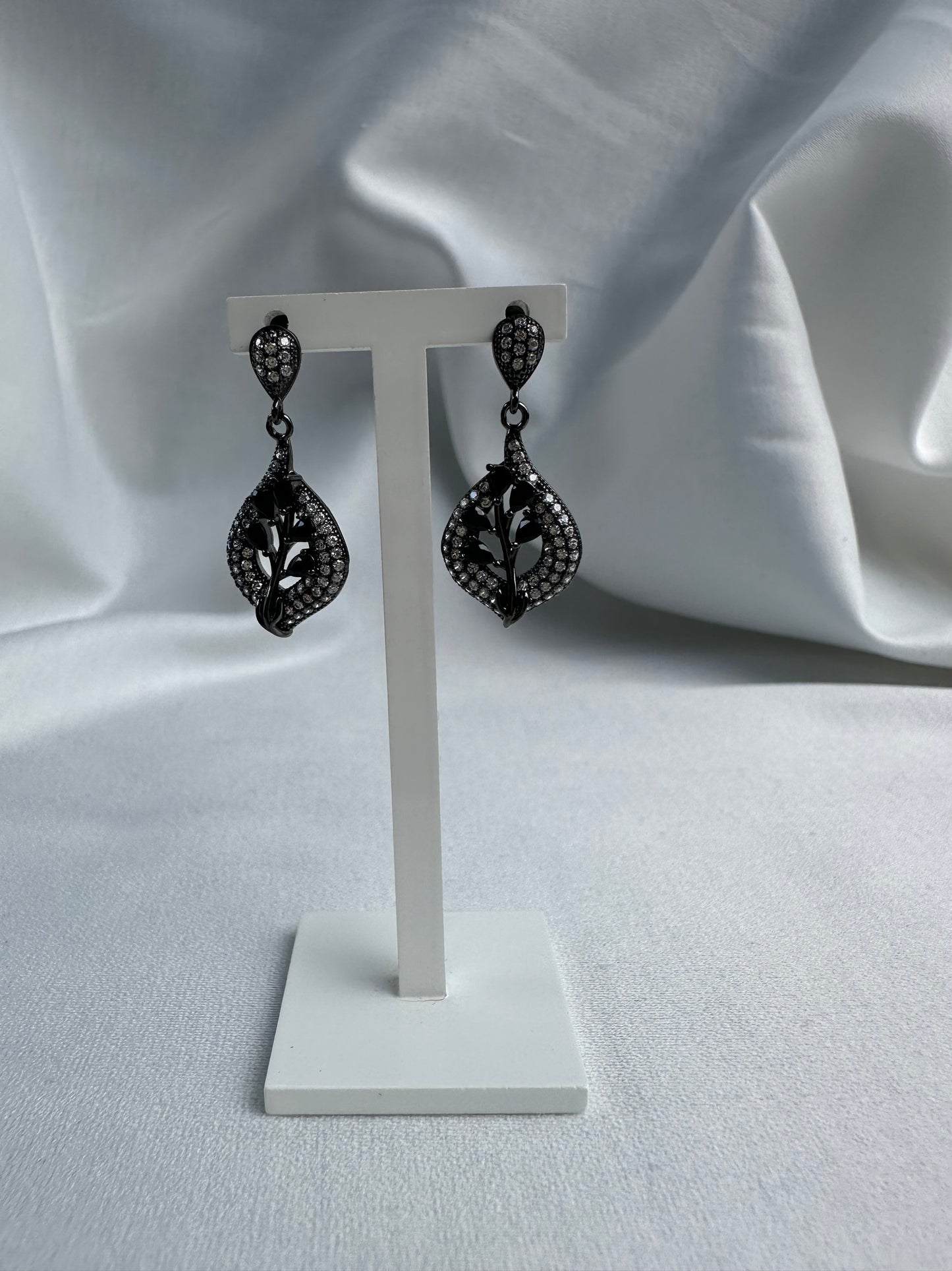 Silver Black Earrings