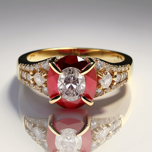 Special KVJ Design Ruby Diamond Ring