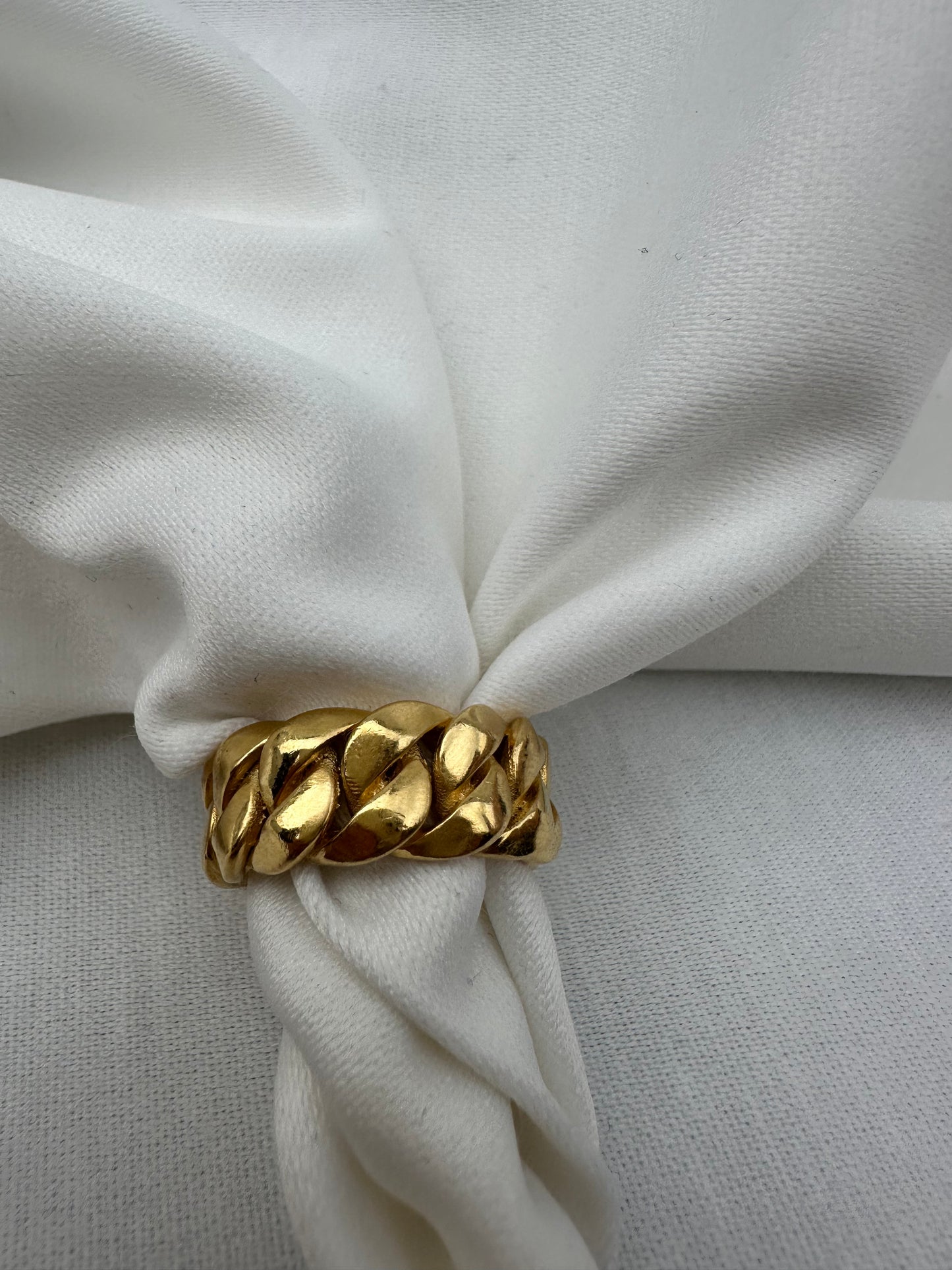 Handmade Solid Cuban Link Ring