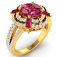 Golden Ruby ring with Diamonds