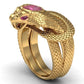 Golden Cobra Ruby Ring