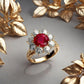 Special KVJ Design Golden Ruby Ring