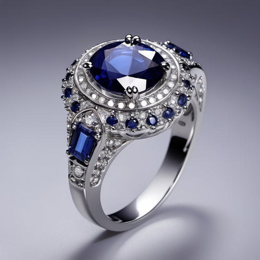 Special KVJ Design Sapphire Diamond Ring