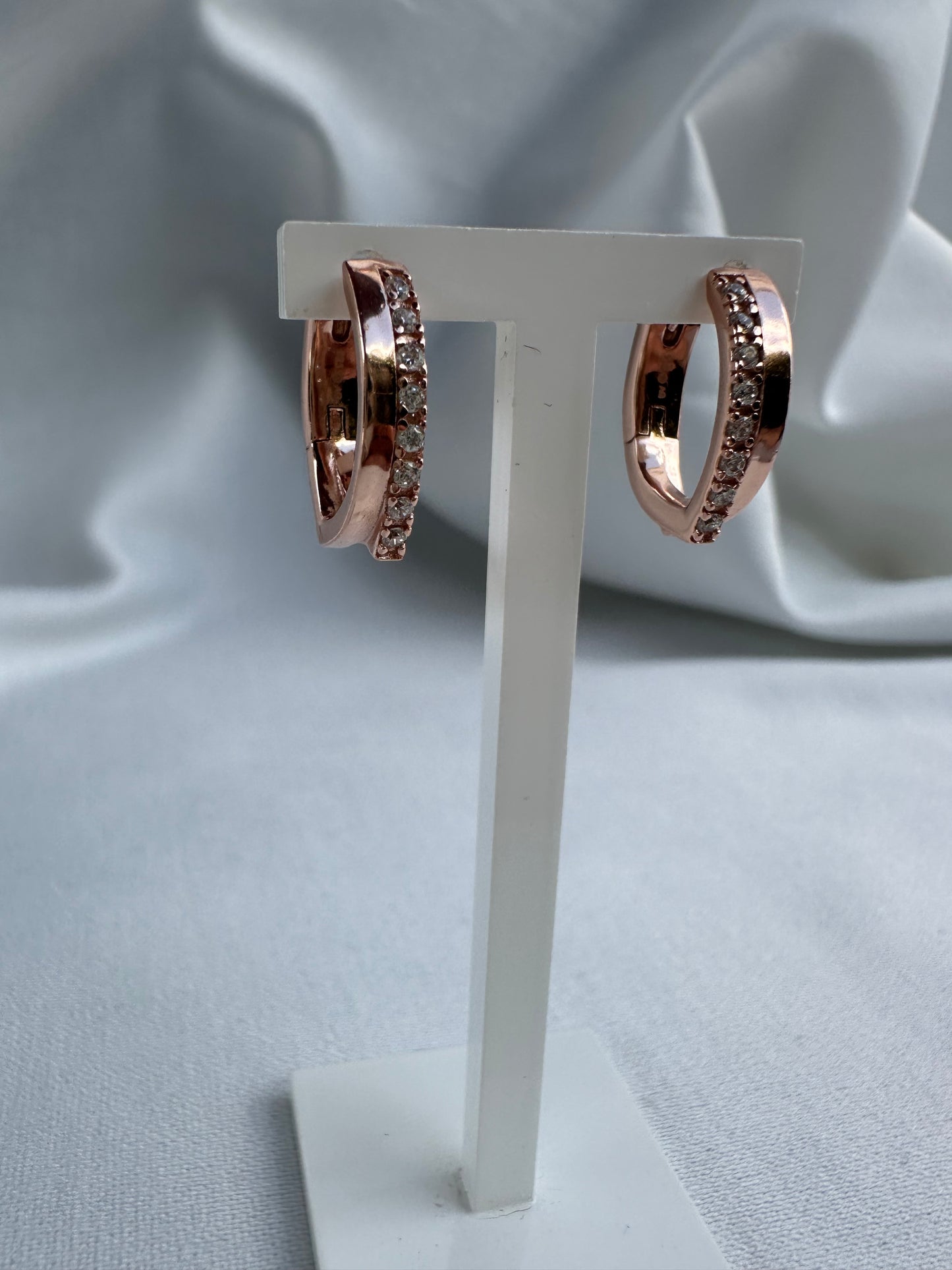 Silver Rose Gold Plated Hoops