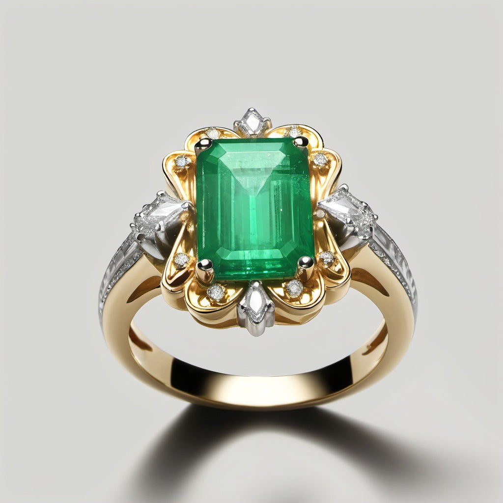 Special KVJ Design Emerald Diamond Ring