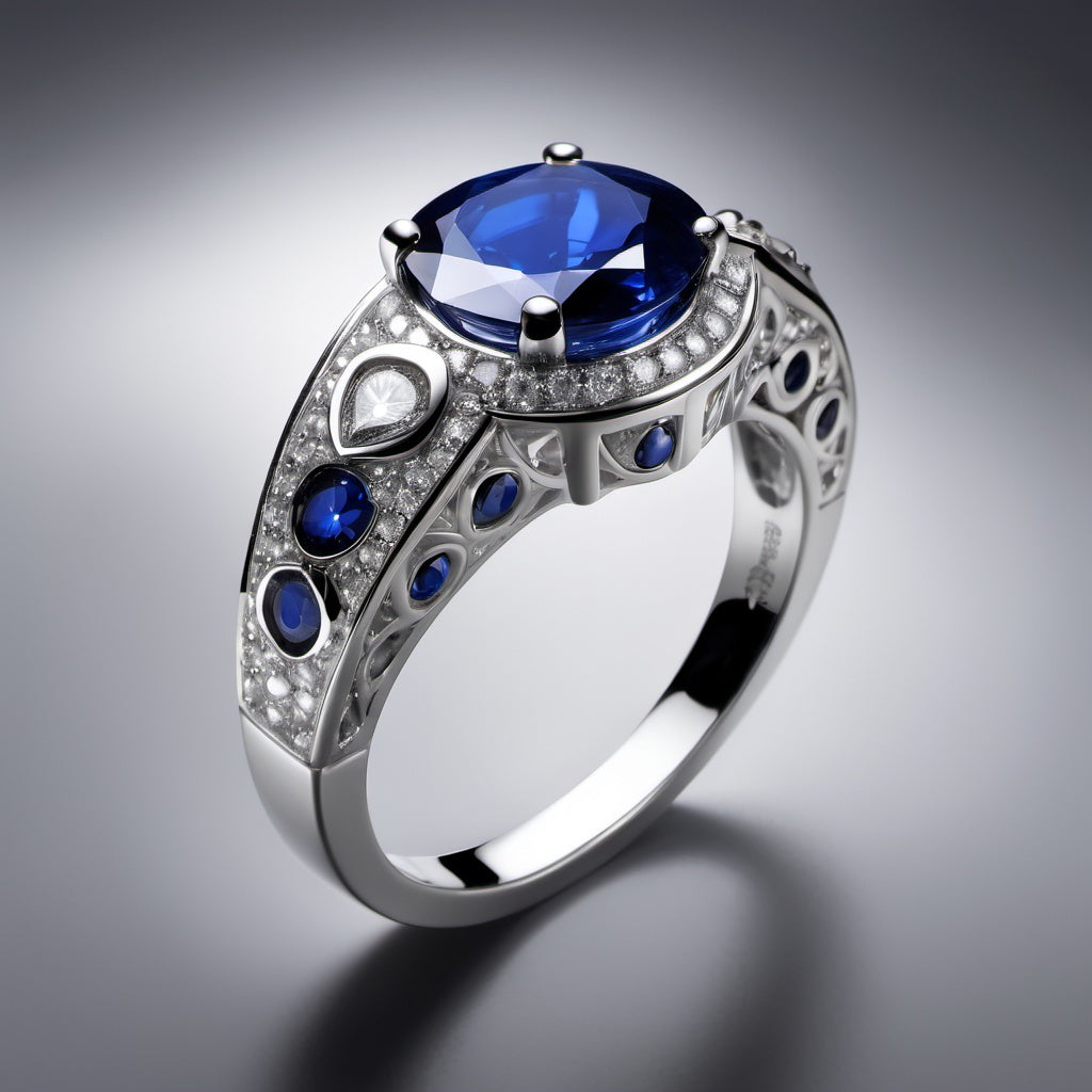 Special KVJ Design Sapphire Diamond Ring