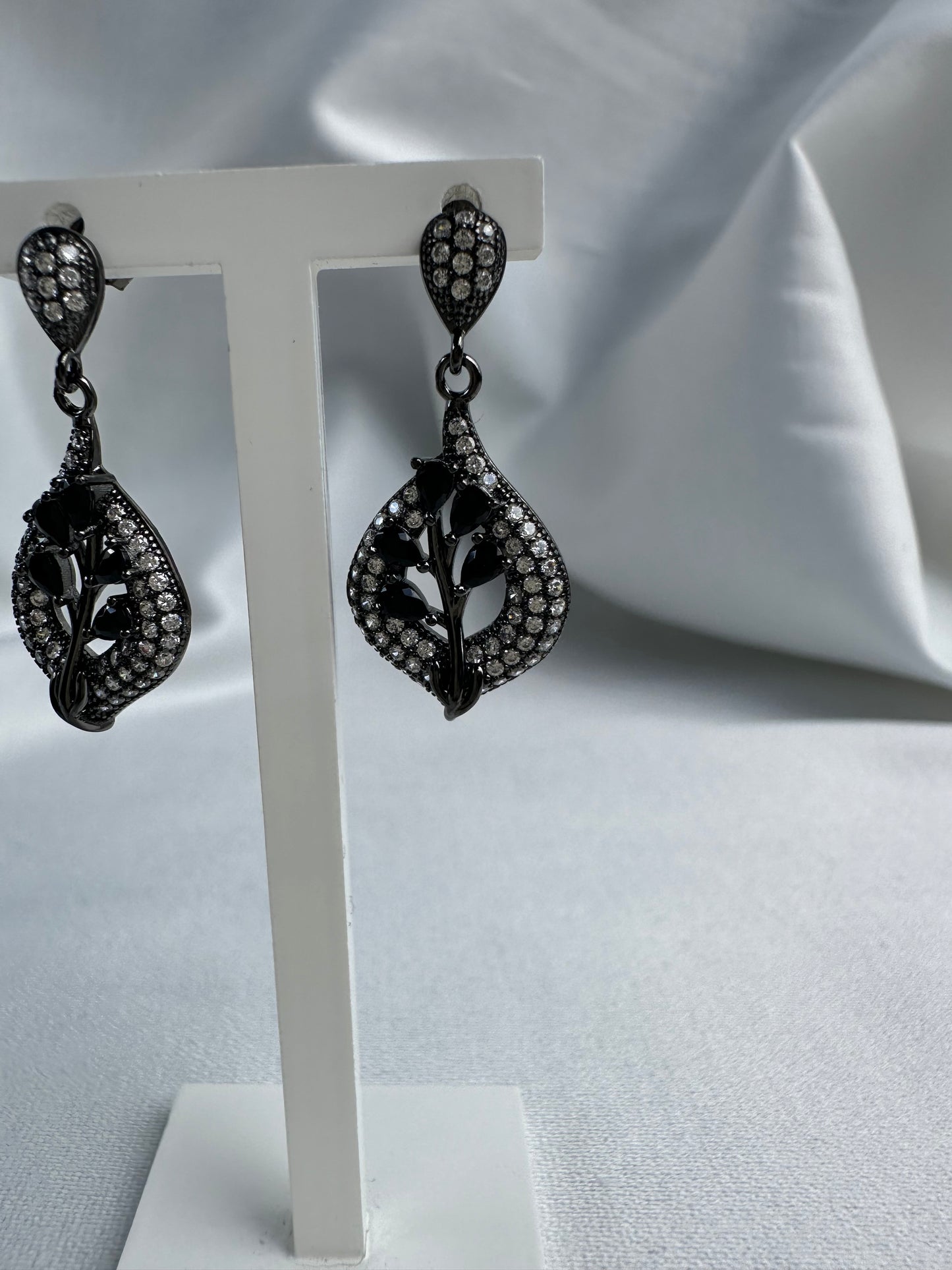 Silver Black Earrings