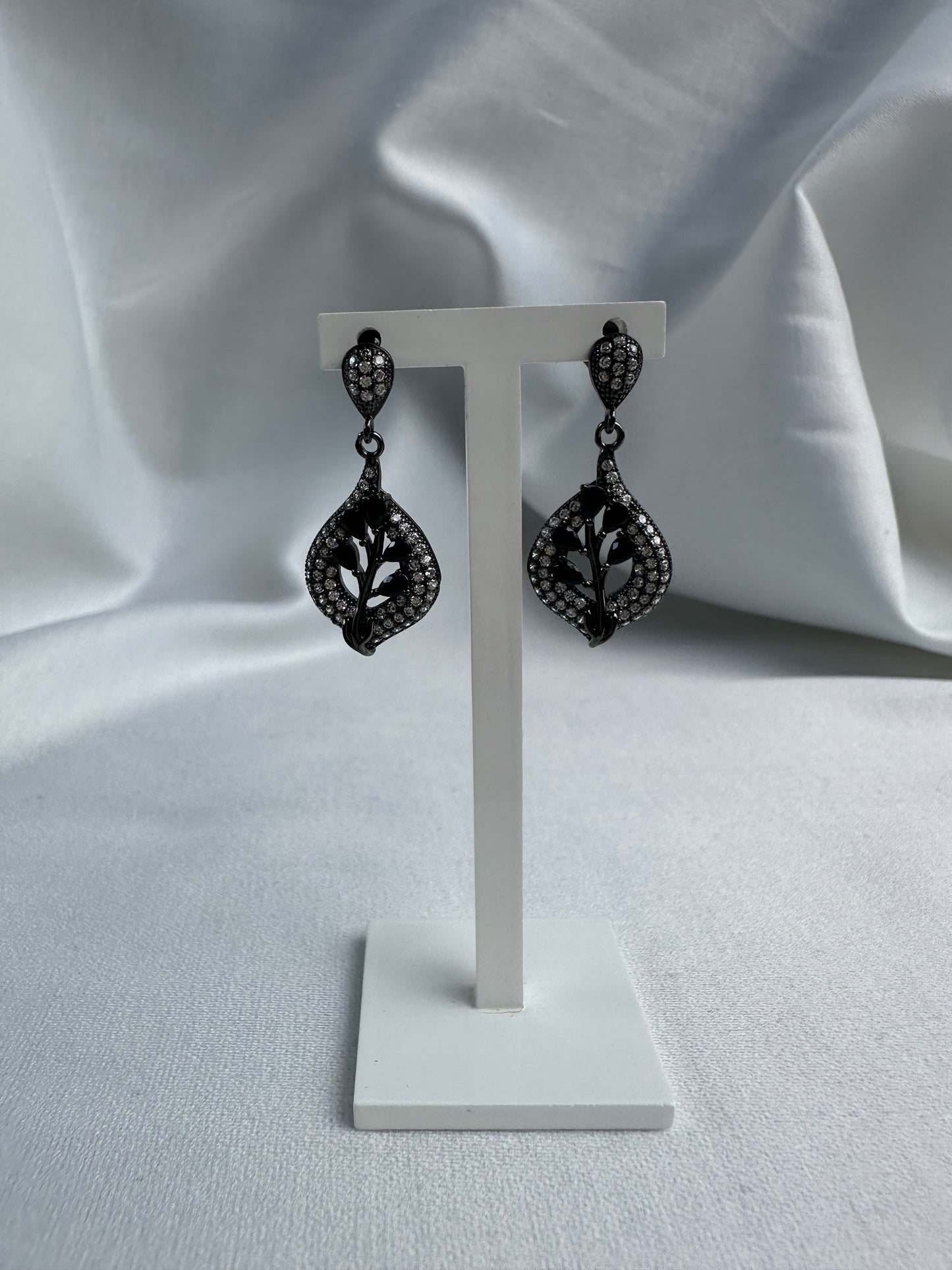 Silver Black Earrings