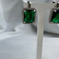 Silver Green Earrings