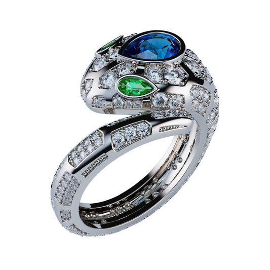 Sapphire Serpenti Style Ring