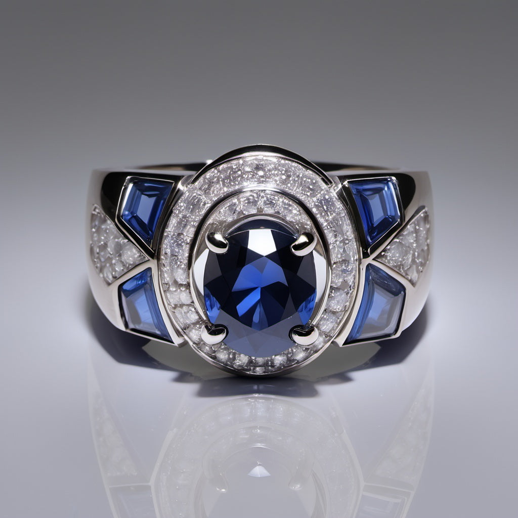 Special KVJ Design Sapphire Diamond Ring