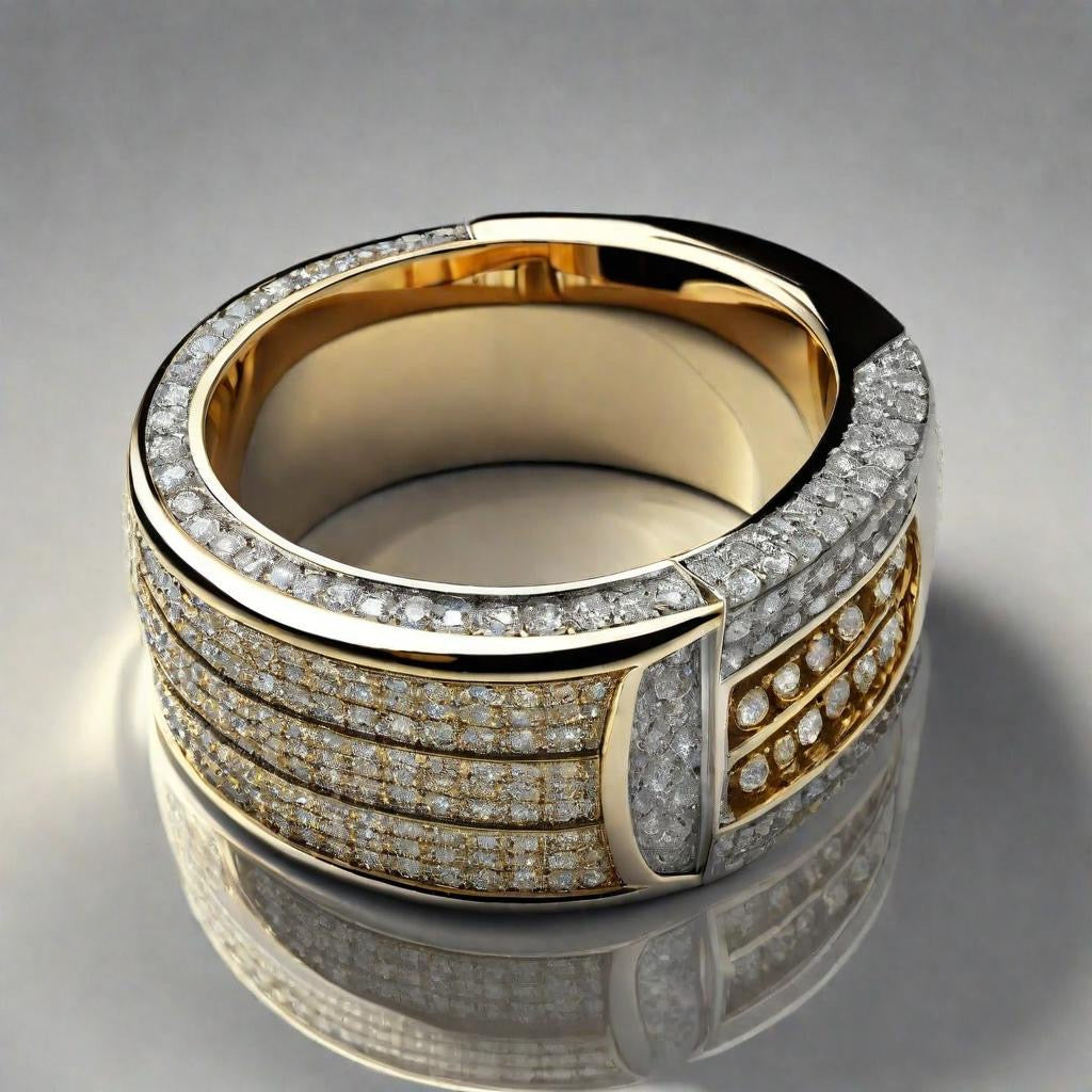Special KVJ design Men’s Golden Diamond Ring