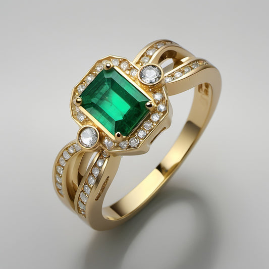 Special KVJ Design Emerald Diamond Ring