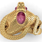 Golden Cobra Ruby Ring