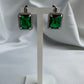 Silver Green Earrings