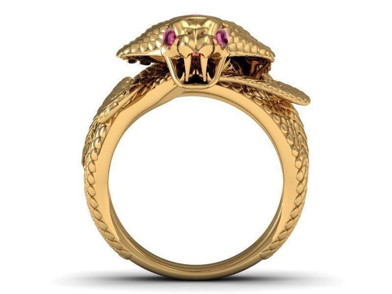 Golden Cobra Ruby Ring