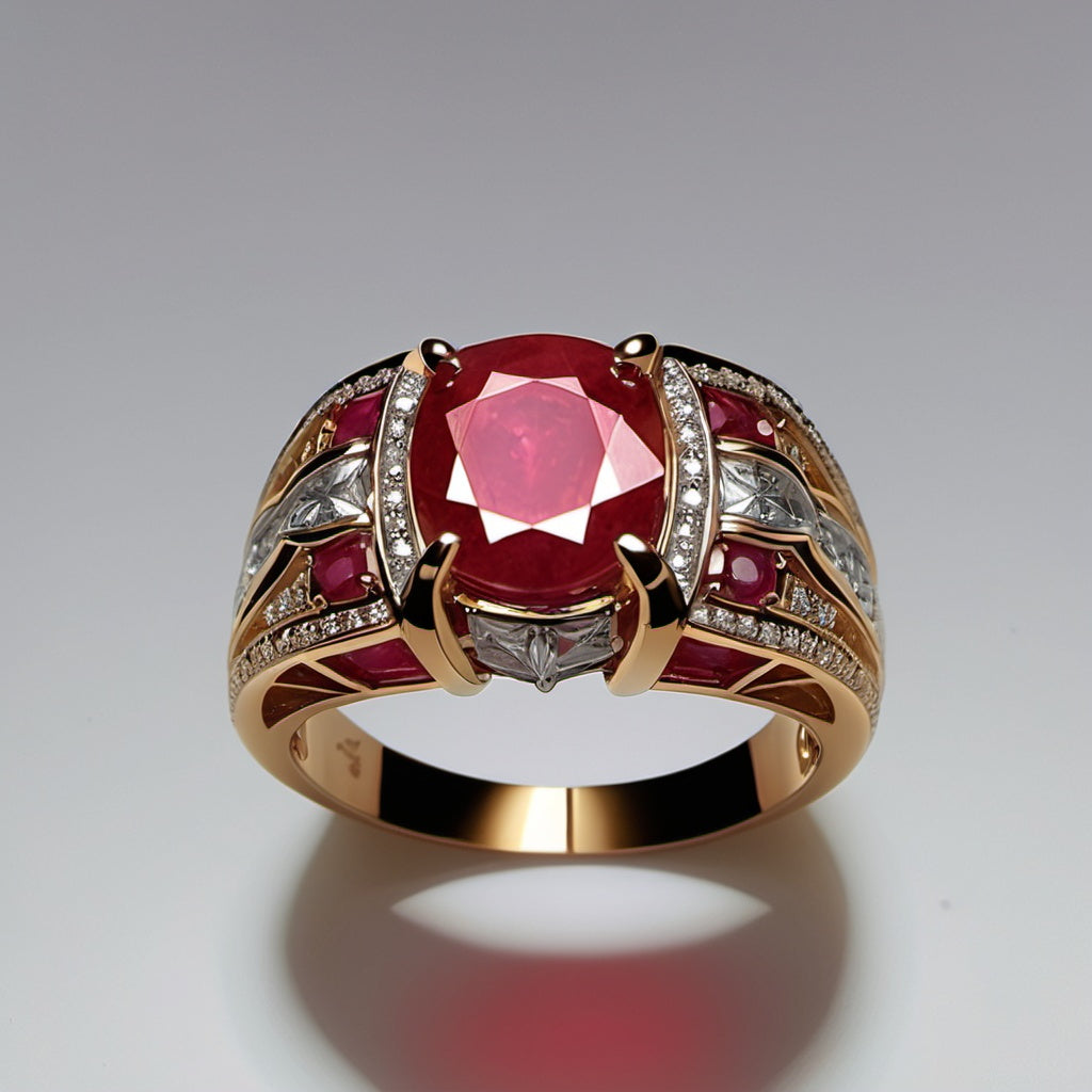 Special KVJ Design Ruby Diamond Ring