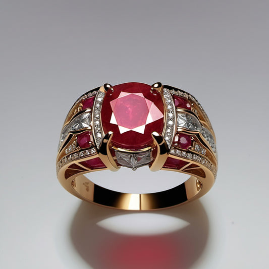 Special KVJ Design Ruby Diamond Ring