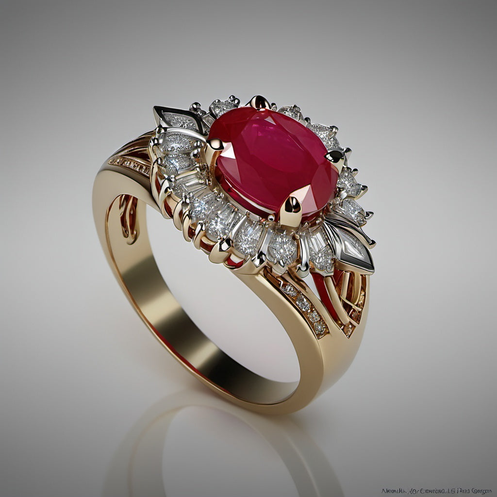 Special KVJ Design Ruby Diamond Ring