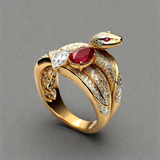Special KVJ Design Golden Ruby Ring