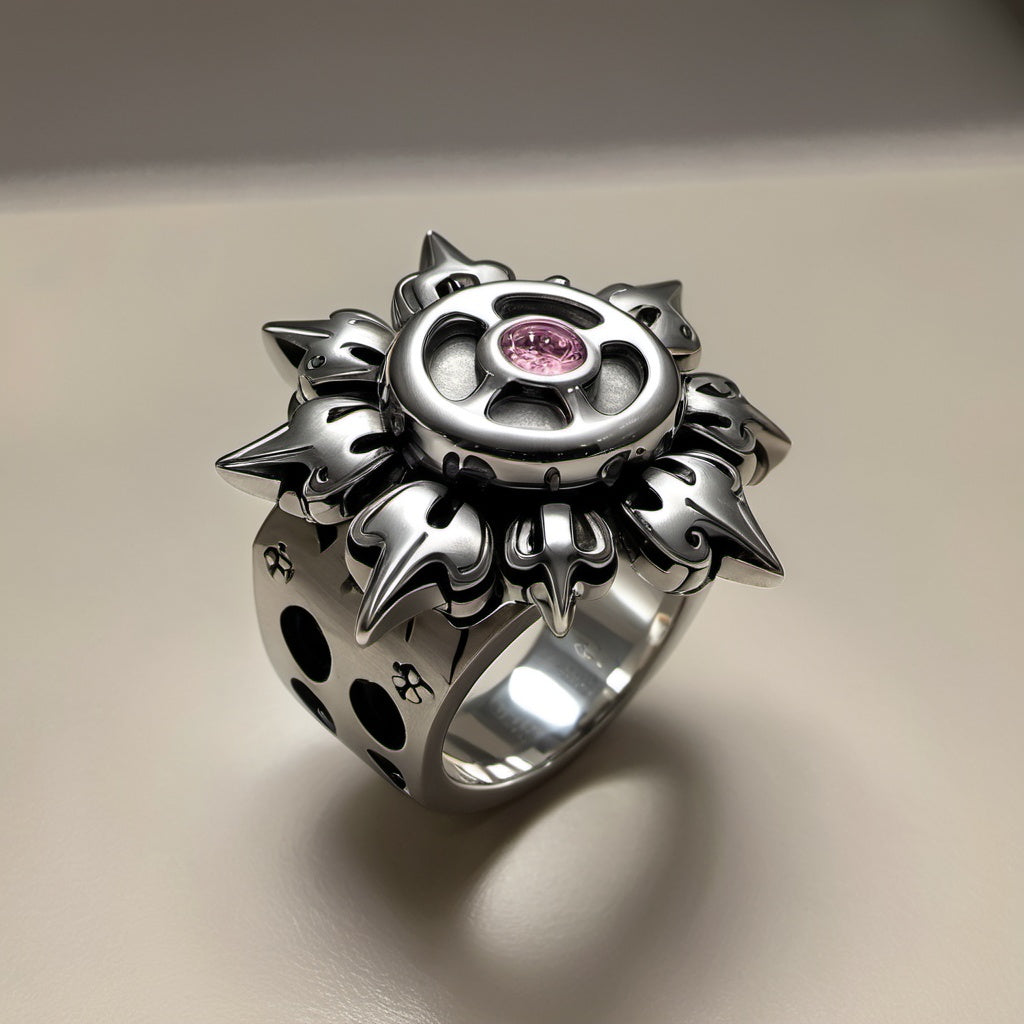 Special KVJ Design Silver Ruby Ring