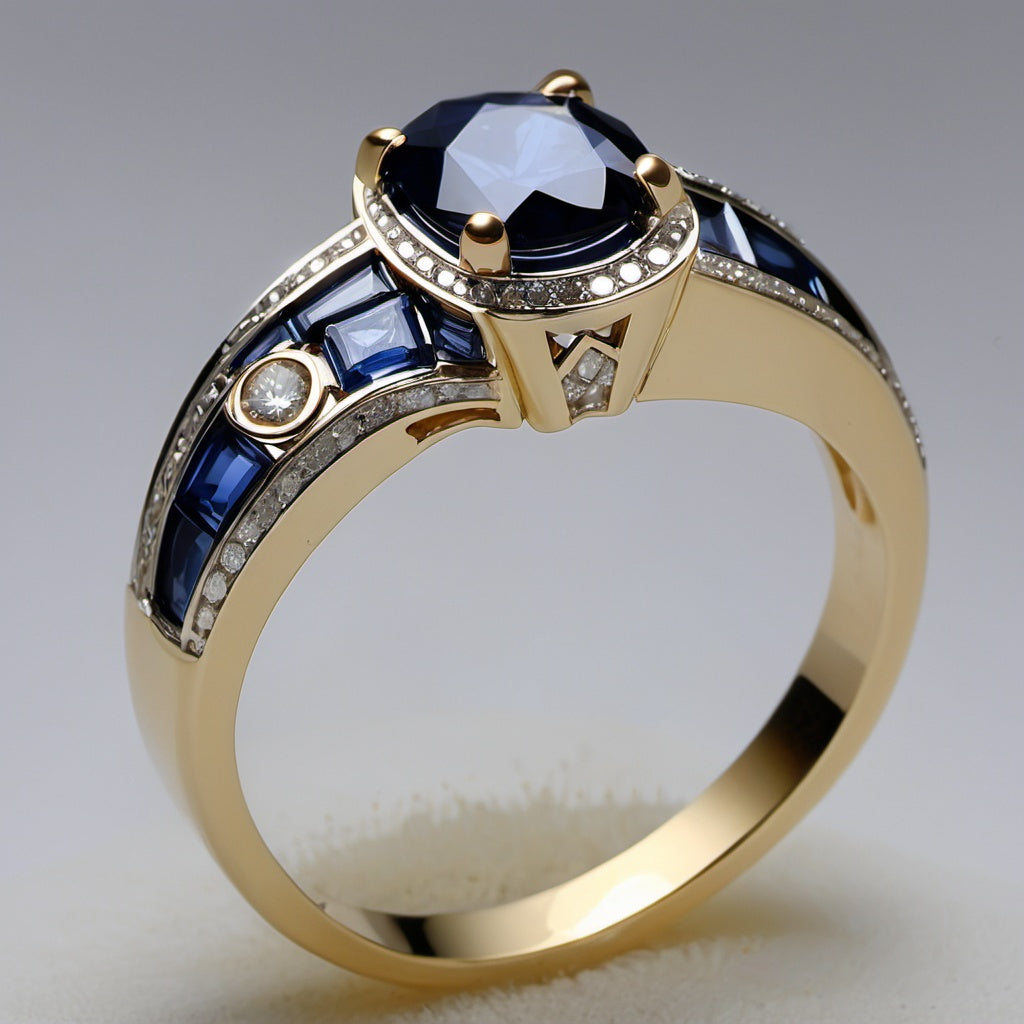 Special KVJ Design Sapphire Diamond Ring