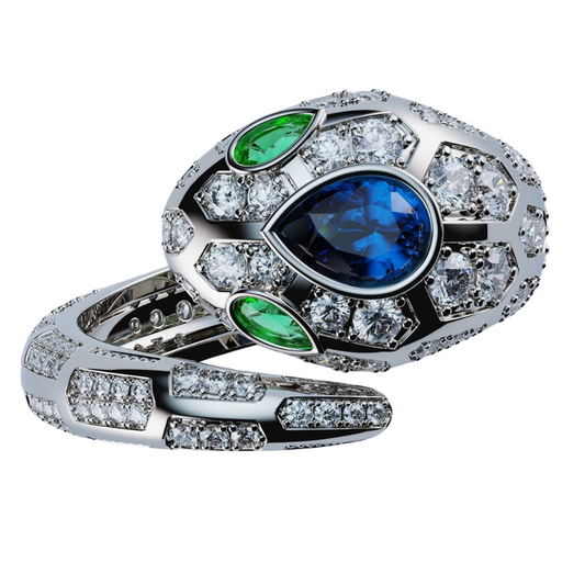 Sapphire Serpenti Style Ring