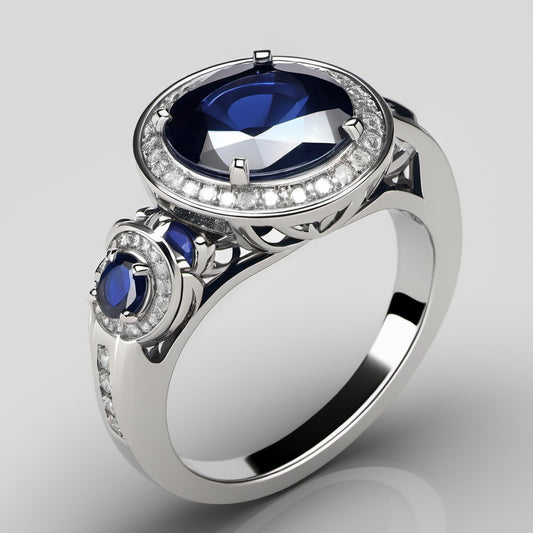 Special KVJ Design Sapphire Diamond Ring