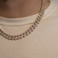 Silver Bi-Color Cuban Link Chain 10mm 50 cm