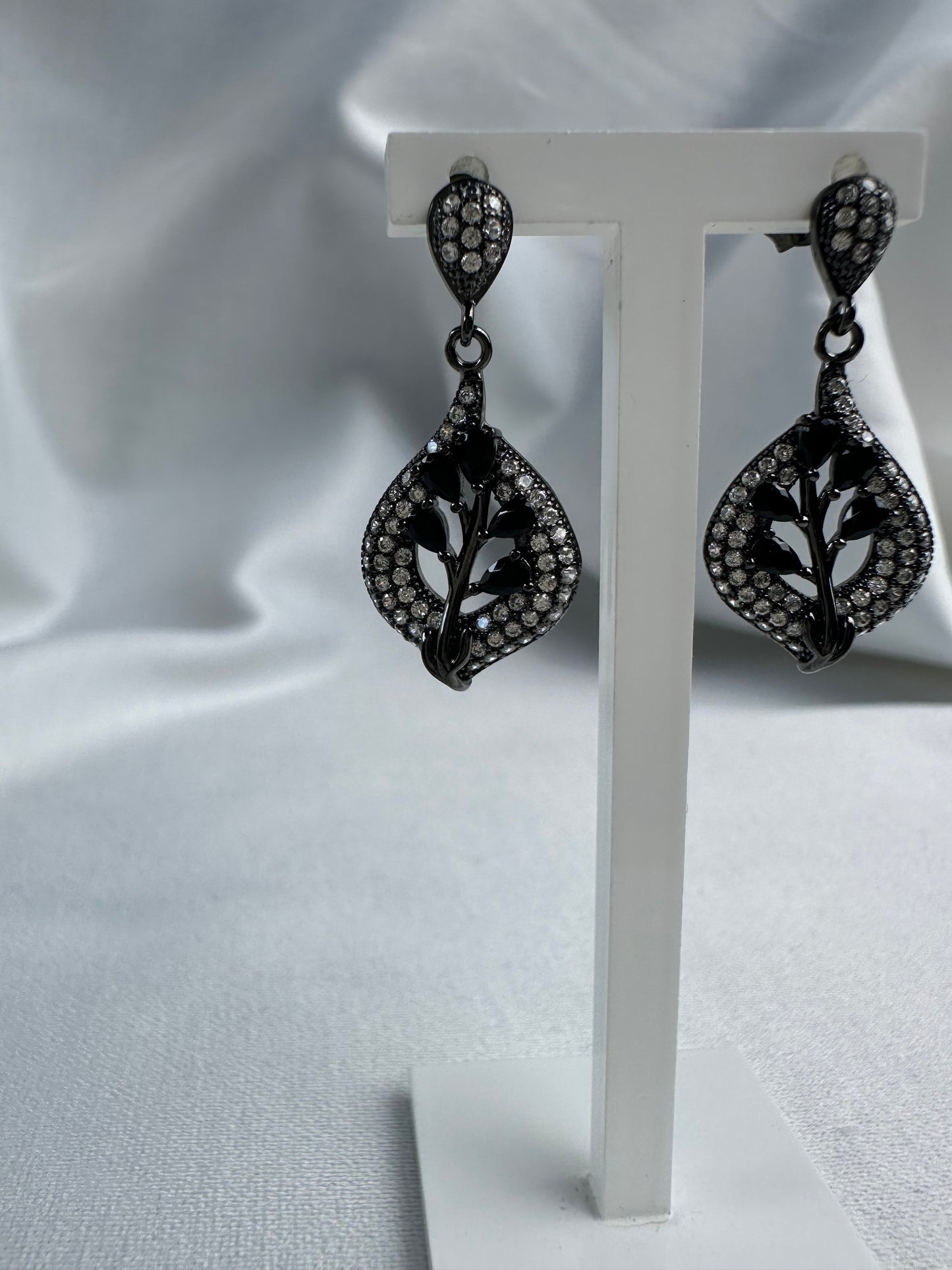 Silver Black Earrings